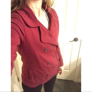 DC Maroon Peacoat-Style sweatshirt- junior sizing